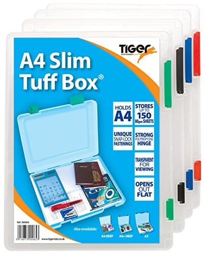 Image of 2X A4 Slim Tuff Storage Box Case