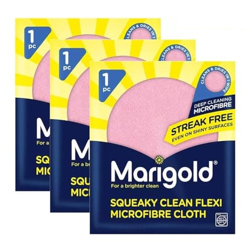 Image of TSA LIMITED Marigold 3 Pack Microfibre Cloth Multipurpose Cleaning Cloth Ultra-Absorbent Lint-Free Towels for Home, Kitchen, Car, Streak-Free Shine on Shiny Surfaces