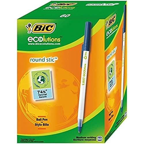 Image of BIC Ecolutions Round Stic Pens - Blue (Box of 60)