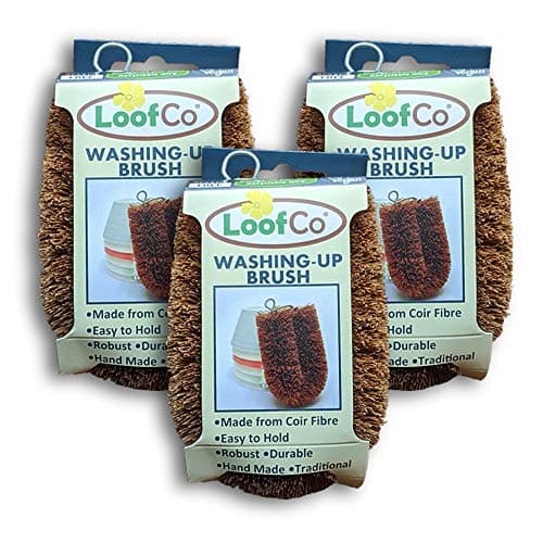 Image of LoofCo AZLWUBx3 Washing-Up Brush SET OF 3 Washing-Up Brush SET OF 3 single x 3 Coir Fibre