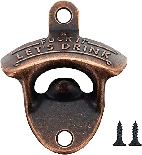 Image of Wall Mounted Beer Bottle Opener, Cast Iron Bottle Opener Wall Mounted, Rustic Retro Style Vintage Beer Openers for Bar, Kitchens & Vintage Rustic Bar