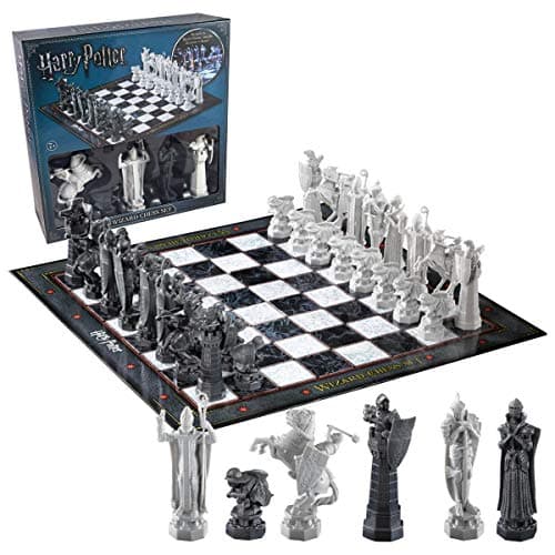 Image of The Noble Collection Harry Potter Wizard Chess Set - 32 Detailed Playing Pieces - Officially Licensed Harry Potter Film Set Movie Props Toys Gifts