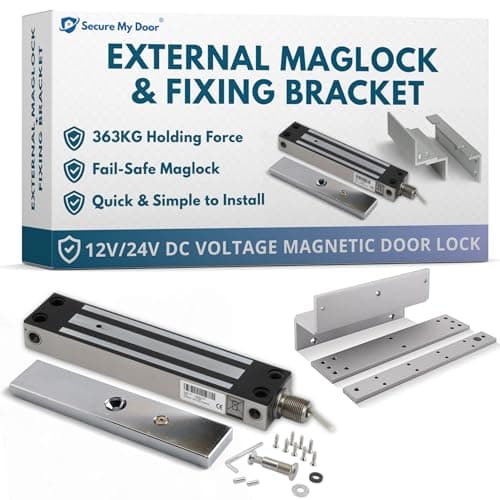 Image of SecureMyDoor IP67 External Weatherproof Maglock with Z&L Fixing Bracket | for Access Control Door Entry or Gate Lock for Outdoor | Strong Holding Force | Fail Safe (External Lock + Fixing Bracket)
