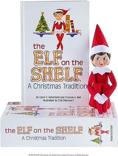 Image of The Elf on the Shelf Christmas Tradition | Elf on the Shelf Girl, Light Tone, Blue Eyes