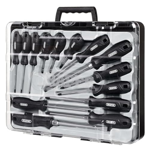 Image of Draper 14pc Hard Grip Screwdriver Set - 13587 - Magnetic Tips, CRV Blades