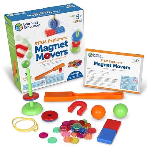 Image of Learning Resources STEM Explorers Magnet Movers, Ages 5–9, Magnetic Science Kit, Hands-On Physics Experiments