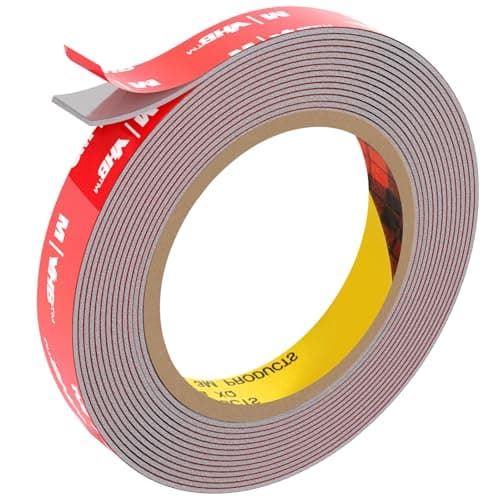 Image of FIXCHORD Double Sided Tape Heavy Duty, Extra Strong Adhesive Tape, Waterproof Mounting Tape, Double Sided Acrylic Foam Tape for Automotive, LED Strips, Home & Office Decor, Grey (15.4FT×0.59IN)