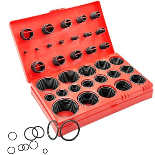 Image of HYSHLC 419 PCS Nitrile Rubber O-Ring Assortment Kit, 32 Metric Sizes (3mm-50mm) O-ring Set with Heavy-Duty Storage Box for Automotive, Plumbing, Hydraulic, Pneumatic Repairs