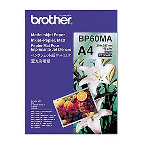 Image of Brother BP60MA Matte Inkjet Paper - Matte - A4 (210 x 297 mm) - 145 g/m² - 25 sheet(s) paper - for Brother DCP-J1140, J1200, J4140, J926, J981, MFC-J2340, J3540, J3940, J4335, J4340, J739