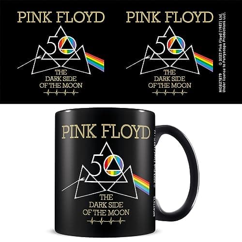 Image of Pink Floyd Mug (Dark Side 50th Anniversary Design) 11oz Ceramic Coffee Mug, Cups and Coffee Mugs for Men, Mugs for Women - Official Merchandise