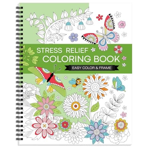 Image of Adult Colouring Book: Stress Relief Colouring Books for Adults Relaxation with with 30 Pattern Included Mandalas Inspirational Flower, Spiral Colouring Pad Thick Paper, Gift for Women Men