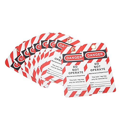 Image of Lockout Tag 10 Pack Danger Do Not Operate Safety Warning Tag Front and Back Label for Industrial Workplace Equipment PVC Lockout Tagout