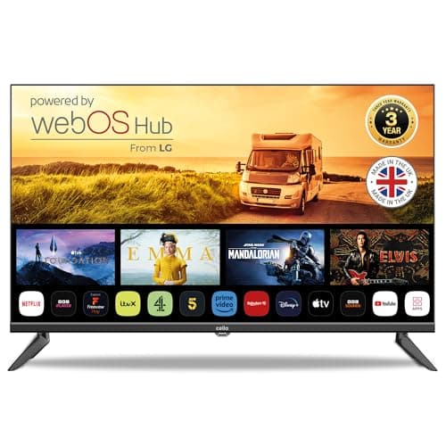 Image of Cello 12 Volt 32 inch Traveller Smart TV Made in UK Ultrafast WebOS, Freeview Play, FreeSat, Bluetooth, Netflix, Prime Video, Apple TV, BBC. Campervans, Motorhomes, HGVS.