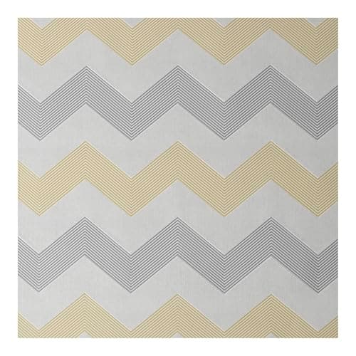 Image of Superfresco Easy Ripple Ribbon Grey and Ochre Geometric Wallpaper