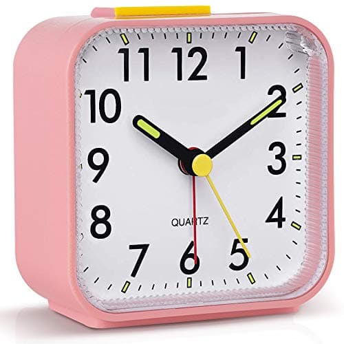 Image of Tisaika Silent Alarm Clocks Bedside Non Ticking Battery Powered Table Clocks Luminous Large Display Snooze Light Function for Bedroom Office