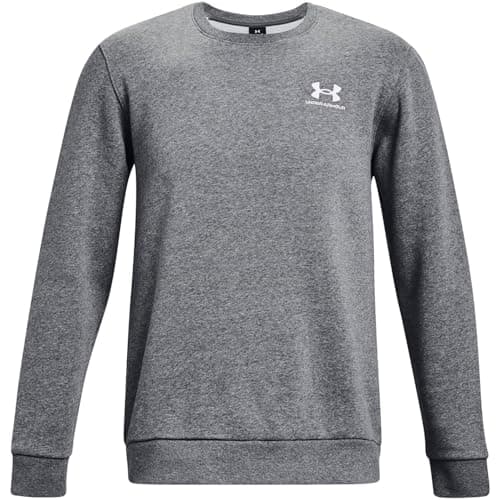 Image of Under Armour Mens Essential Fleece Crew Sweater Grey L