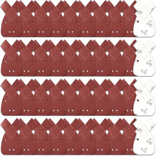 Image of Black Decker Mouse Sanding Discs 40 Pack Palm Sander Sandpaper Mouse Sanding Sheets Assorted Grits 40/60/80/120 Fits Black and Decker Detail Hand Sander