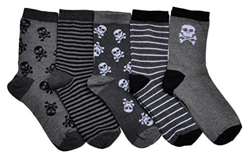 Image of 5 Pairs of Skulls & Stripes Halloween socks