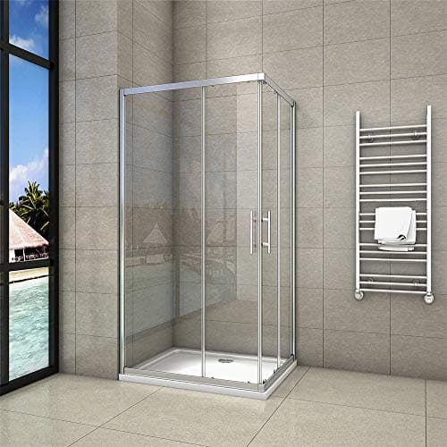 Image of 1200x900x1850mm Sliding Doors Corner Entry Shower Enclosure Glass Screen Cubicles