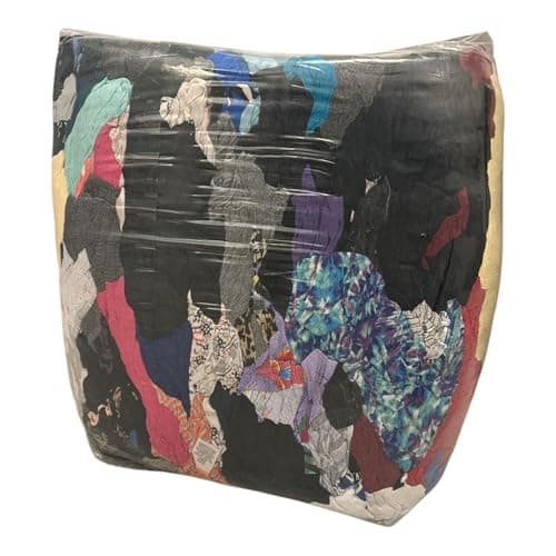 Image of 1kg Mixed Color T-Shirt Rags - Bulk Cotton Cleaning Cloths for Garage, Workshop & Automotive - Stain-Hiding, Absorbent, Reusable Rags for Polishing, Buffing & Wiping - 5 Pack