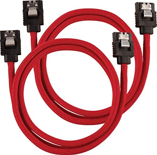 Image of Corsair Premium Sleeved SATA Cable - SATA 6Gbps 60cm, Red