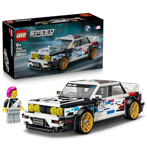 Image of LEGO Speed Champions BMW M3 (E30) Car Toy - Model Kit w/Collectible Driver Minifigure - Birthday Gift Idea for 9+ Year Old Boys & Motorsport Fans - 77263