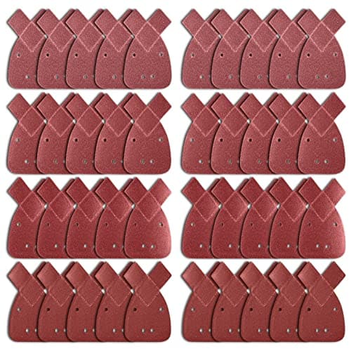 Image of 40pcs Black and Decker Mouse Sander Pads,Sanding Pads for Mouse Sander,Mouse Sanding Sheets with Extra 2 Tips for Replacement Assorted 40/60/ 80/120 Grits Compatible with Black Decker Mouse