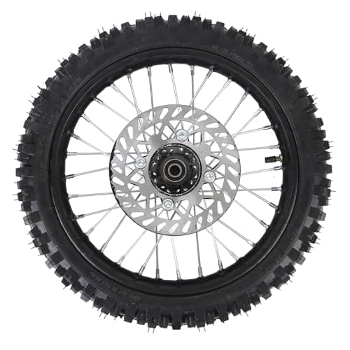 Image of AKLOSIPY Dirt Bike Front Wheel Tire 14 Inch Front Wheel Assembly 60 100 14 2.5 14 Tire Inner Tube 15mm Axle with 190mm Brake Rotor for Pit Dirt Bikes