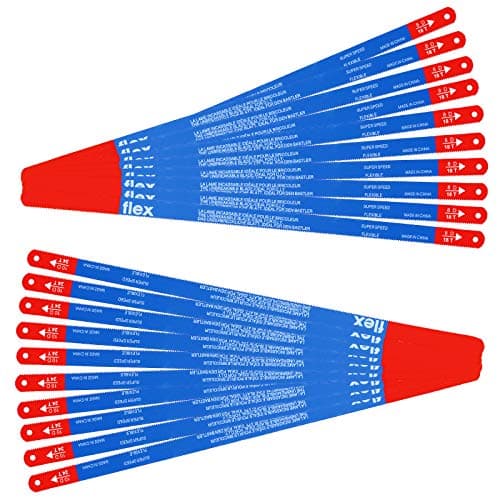Image of 20 Pcs Hacksaw Replacement Blades, JatilEr Metal Cutting Hacksaw Blades with 18 Teeth and 24 Teeth Per Inch