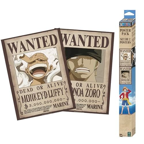 Image of GB eye - One Piece Set of 2 Chibi Posters Wanted Luffy & Zoro