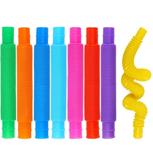 Image of VEYLIN Fidget Toy Tubes, 8-Pack Sensory Bendable Tubes for DIY, Stress Relief, and Anxiety, Suitable for Kids and Adults with ADHD & Autism, Perfect as Party Favors, Valentine's Day, Classroom Prizes