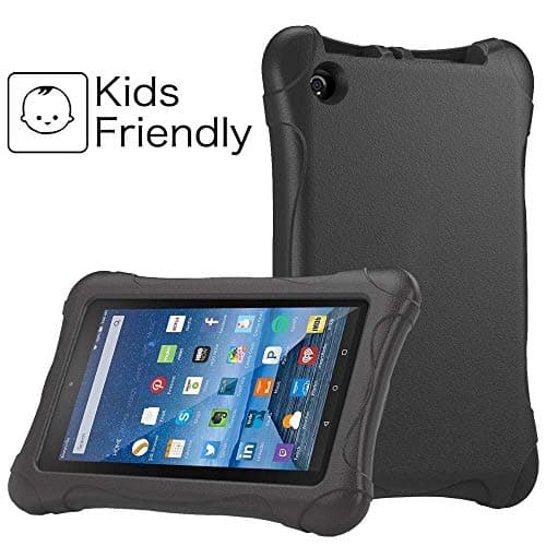 Image of FINDING CASE Fits All-New Amazon Fire 7 Tablet | 7" display (9th & 7th & 5th Generation, 2019 & 2017 & 2015 Release) - Light Weight ShockProof Soft Silicone Kids Friendly Back Cover black