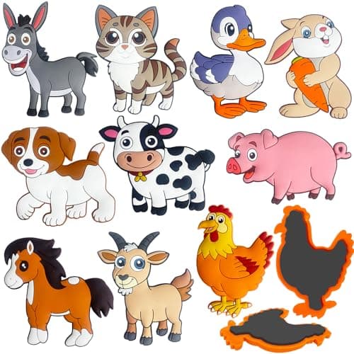Image of DUUMI Fridge Magnets for Toddlers, Farm Animals Fridge Magnets for Kids, Large Size & Full Back Magnet, Cute Toy, Educational Gift for Baby