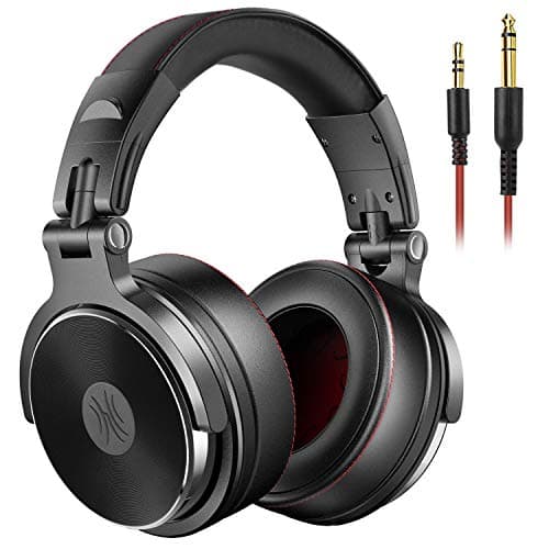 Image of OneOdio Pro50 Hi-Res Over Ear Headphones Wired Closed-Back DJ Studio Headphones for Monitoring and Mixing, Soft Protein Leather Earcups, Noise Isolation, 90° Rotatable Housing, Portable