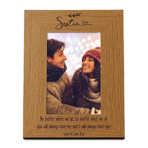 Image of Personalised Sister Sentiment Gift Wooden Photo Picture Frame Portrait (4 x 6 Inch)