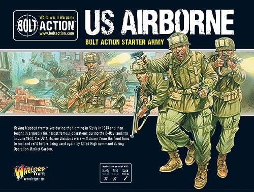 Image of Warlord Games US Airborne Starter Army - 28mm Scale Plastic Miniatures for Bolt Action Highly Detailed World War 2 Miniatures for Table-top Wargaming