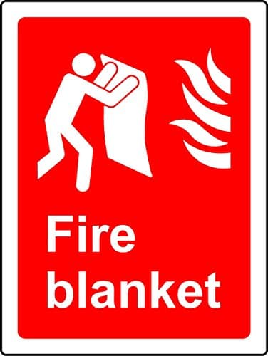Image of Fire blanket Safety sign - 1.2mm Rigid plastic 200mm x 150mm