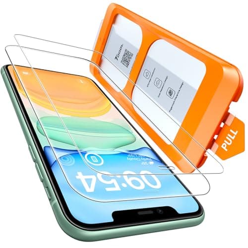 Image of TOCOL 2 Pack for iPhone 11/iPhone XR Screen Protector 6.1-Inch, Instant Installation, 16FT Military Grade Shatterproof, Tempered Glass, Case Friendly, HD Clear Coverage Protection