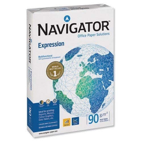 Image of Navigator Expression White A4 Inkjet Paper Extra Smooth 90gsm Ream 500 Sheets (5 Reams)
