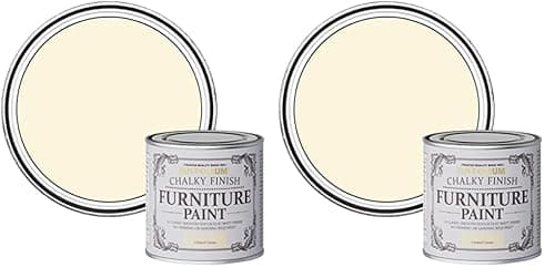 Image of Rust-Oleum AMZ0015 Chalky Furniture Paint Clotted Cream 125 ml (Pack of 2)