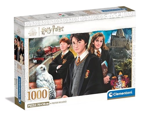 Image of Clementoni Jigsaw Puzzle Harry Potter 1000 Pieces - Poster Included, Puzzle For Adults 14-99 Years, Gift For Men/Women, Hogwarts, Made In Italy, 39862