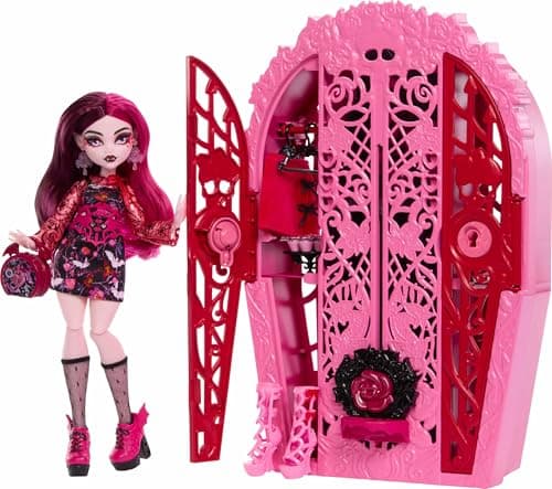 Image of Monster High Skulltimate Secrets Doll & Accessories Set, Garden Mysteries Draculaura with Reveal Closet & 19+ Tea Party Surprises like Clothes, HYT72