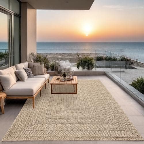 Image of the carpet Kansas – Comfortable and Stylish Indoor Rug for Living Room, Bedroom or Hallway, Soft and Warm, Easy to Clean, Natural Jute Style, Also Suitable for Outdoor, 200 x 290 cm