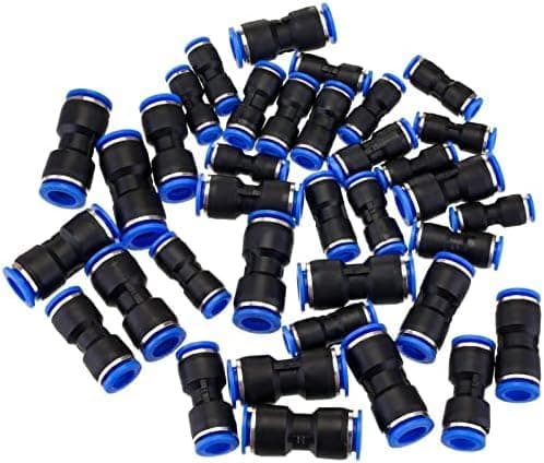 Image of 40 Pcs Straight Push Connectors, Plastic Straight Union Push to Connect Tube Fitting 6-12mm OD Push for Air Water Lines Hose,Straight Push Fit Connectors Quick Push in