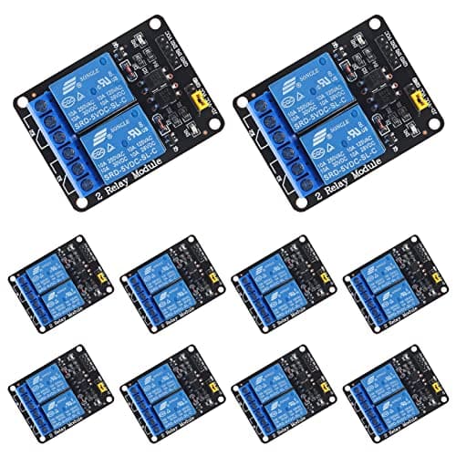 Image of DWEII 10 PCS 2 Channel DC 5V Relay Module with Optocoupler Low Level Trigger Expansion Board Compatible with Arduino R3 MEGA 2560 1280 DSP ARM PIC AVR STM32 Raspberry Pi