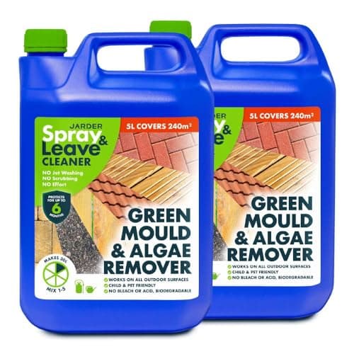 Image of Jarder 2 x 5 Litre Concentrate Spray & Leave Cleaner - Patio Fencing Decking - Green Mould & Algae Killer