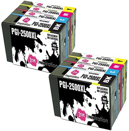 Image of INK INSPIRATION® Replacement for Canon PGI-2500 PGI-2500XL Ink Cartridges 8-Pack, Use with Canon MAXIFY MB5350 iB4050 MB5050 MB5150 MB5450 iB4150 MB5455 MB5155, Black/Cyan/Magenta/Yellow