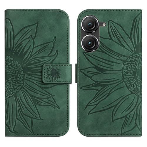 Image of Rfvzubemok Compatible with Asus Zenfone 9 5G Cover,Compatible with Asus Zenfone 9 5G Flip Kickstand Card Slots Magnetic Closure Phone Case Green