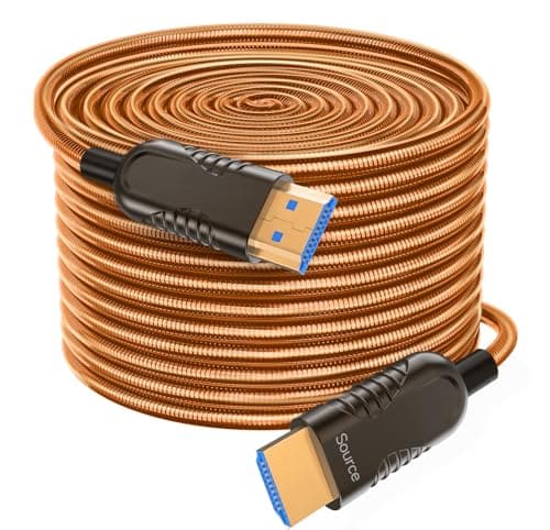 Image of Ploiwue long 8k HDMI opticafiber cable 40M Metal Armor Jacket active optical AOC 2.1cable 48Gbps ultra high speed cable Function for HDTV/Projec tor Home Theatre Gaming box Blu ray player projector