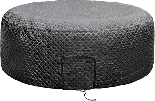 Image of 208cm Universal Round Thermal Hot Tub Cover - Insulated Inflatable Hot Tub Thermal Cover with Zipper Door - Outdoor Spa Covers - Extra Insulation and Dustproof